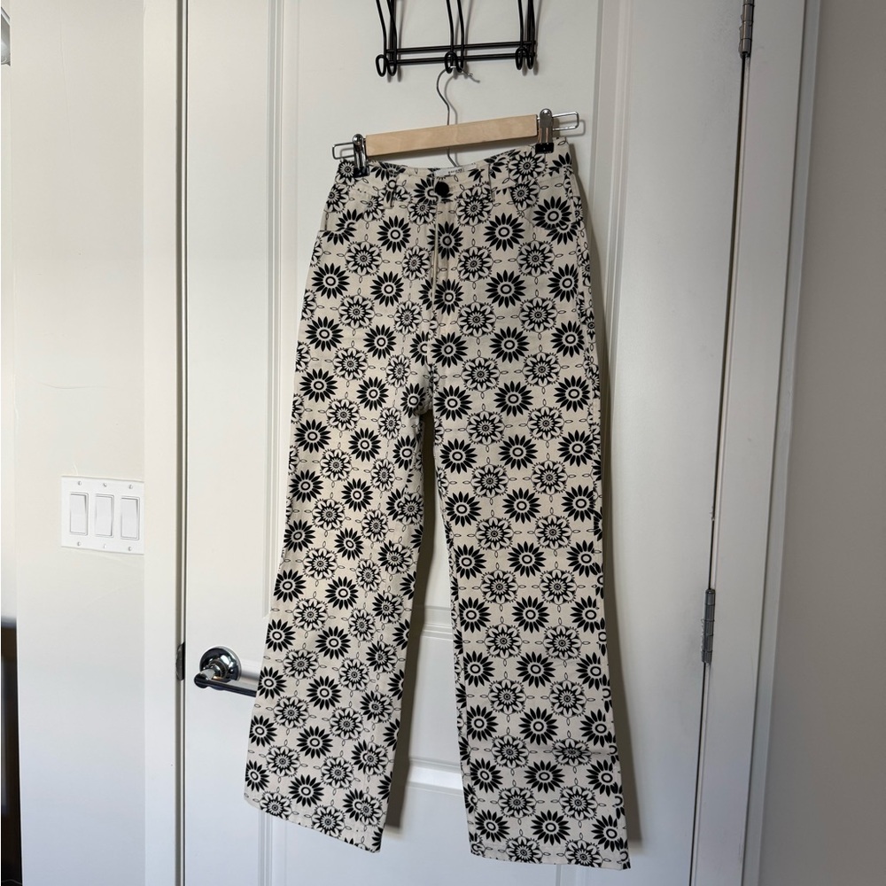 ROLLA’S Black and White Floral Patterned Jeans